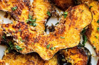 Crispy Cheese and Herb Roasted Acorn Squash