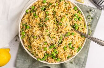 Lemon Orzo with Parmesan & Peas (Quick and Easy!)